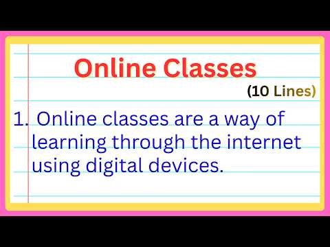 Online Classes in 10 lines | Easy English Essays on Online Classes