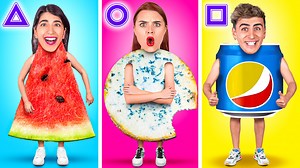 Geometric shape food challenge || Only one shape for 24 hrs! Last to stop wins by 123 Go!