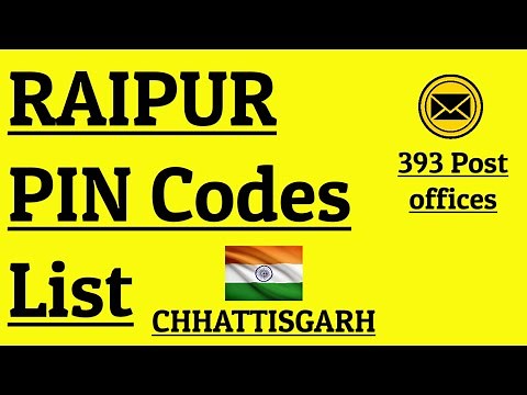 RAIPUR PIN Code s List // 393 POST OFFICES // CHHATTISGARH