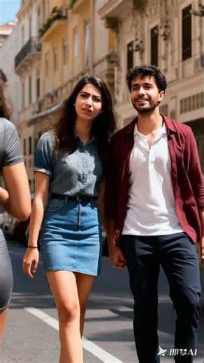 Beautiful woman test on passersby