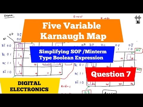 Five Variable Karnaugh Map | Sum Of Products | Question 7 | Digital Electronics