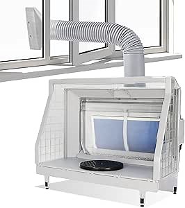 Anesty Water Curtain Airbrush Spray Booth with 3 Fans, Waterfall Paint Booth with Dual Filtration Adjustable Airflow and Bright LEDs for Effective Suction & Optimum Spraying WTRASPB