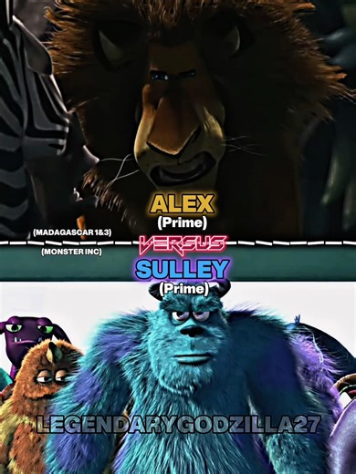 Alex vs sulley #madagascar #monsterinc #edit #1v1 #shorts #foryou #dreamworks #disney #pixar
