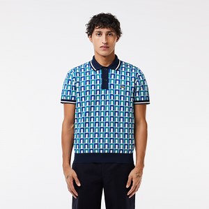 Men's Graphic Motif Cotton Polo Sweater