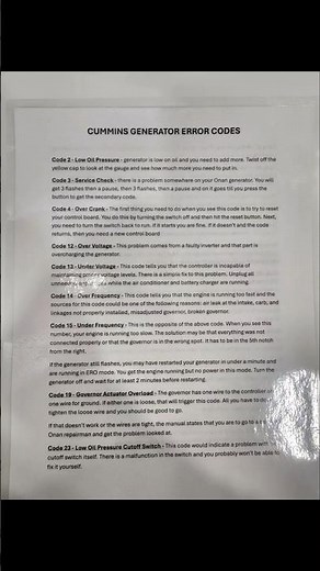 #onan #rv #generator #error #codes