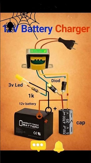 12V Battery Charger Circuit Diagram 🔋⚡ Easy Automatic Charging Circuit #Shorts #circuitdiagram