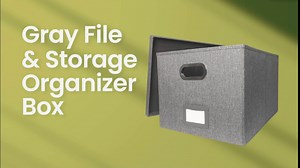 File Box Organizer Collapsible Portable Decorative Filing Storage Paperwork Document Letter Legal File Cabinet Home Office Cabinet Letter/Legal Size Grey (1Pack)