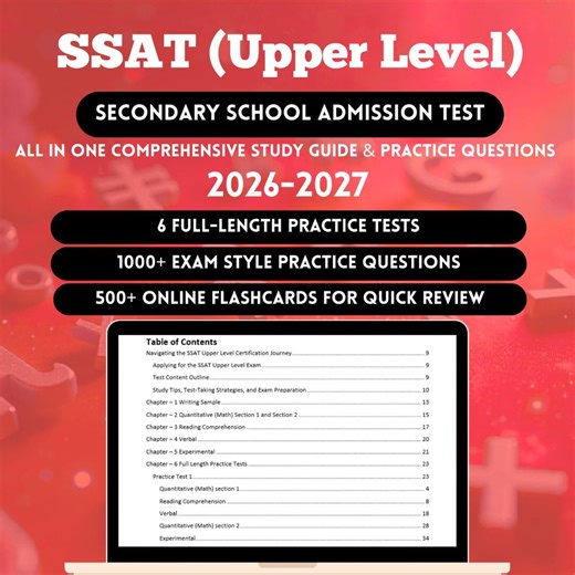 Ssat Upper Level Studieguide 2026 | Ssat Upper Level Exam Prep | Antagningsprov för gymnasiet | Ssat | Ssat Flashcards | Ssat Examen - Etsy Sverige