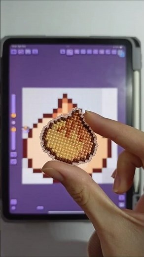 Cross stitching my pixel art episode 001 #crossstitch #pixelart