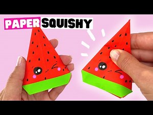 How to make paper SQUISHY [paper watermelon]