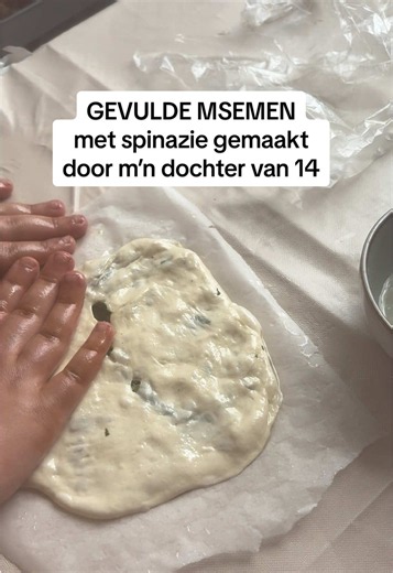 Msemen gevuld met spinazie recept (door 14-jarige)