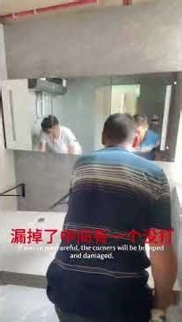3 minutes will teach you how to install a bathroom cabinet set.