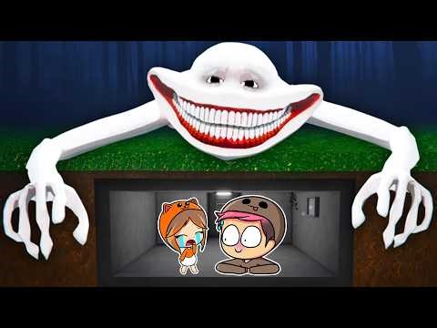 We built a SAFE BUNKER to PROTECT ourselves from the MONSTERS with BABY Mandarin in Roblox