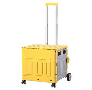[Hot Item] Wholesale Handle Portable Supermarket Plastic Folding Box Cart Easy Carry Collapsible Plastic Folding Hand Trolley