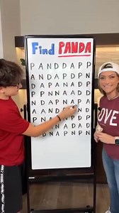 29K views · 24 reactions | "How Fast Can He Find 'Panda'  Getti challenges Zander to find the word ""Panda"" in the word puzzle on the board. #wordpuzzle #teamfamily #familygames #challenge"  This video was produced by Network Media and The Tus House | Challenge Accepted | Facebook