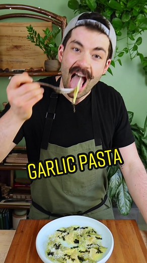 Green & White Garlic Pasta Plating with Tweezers