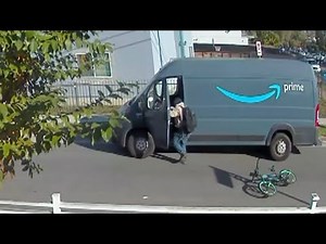 Stolen Amazon delivery van crashes into parked cars in Mid-City