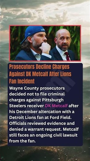 Prosecutors Decline Charges Against DK Metcalf After Lions Fan Incident Wayne County prosecutors