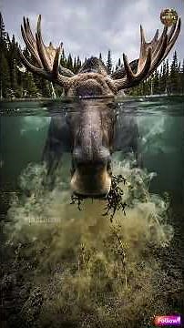 The Moose Dives Completely Underwater To Survive #wildlifedocumentary