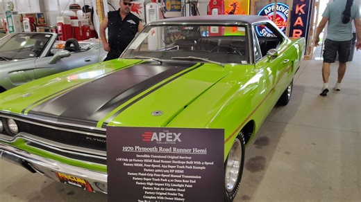 70 Road Runner Hemi 426, 4 speed survivor, low miles, FJ5 Limelight high impact paint. A super rare, machine just like it came from the factory in '70 🔥🔥🔥🏁🏁🏁 | Gause Garage