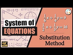 How to solve a system of equations with fractions using the substitution method