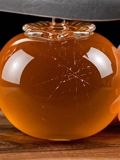 The sound is unreal 🍊🧊 Glass ASMR hits different. #asmr #glasscutting #oddlysatisfying #satisfying #asmrsounds #slowmotion #cinematic #aivideo #relaxing #fyp #foryou #viralasmr