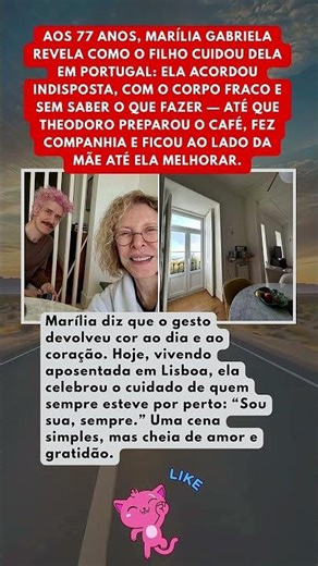 Aposentada em Portugal, Marília Gabriela emociona ao agradecer cuidados do filho 🇵🇹❤️
