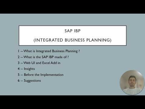 SAP IBP Integrated Business Planning Overview