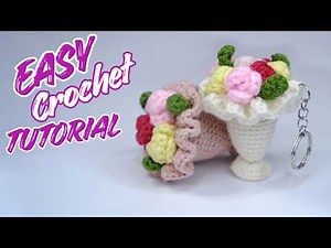 Easy Crochet Bouquet Keychain Tutorial | Beginner Amigurumi Gift Idea