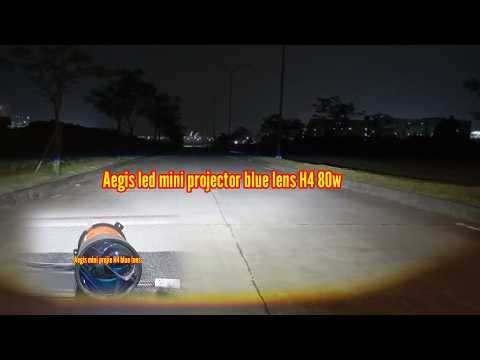 Aegis led mini projector lens H4 blue lens 80w laser motor dan mobil