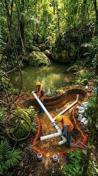 Building a jungle waterfall pool for wild Animals | Incredible Transformation