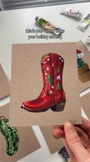 Sofía | artist on Instagram: "There’s nothing like receiving a home made card 🥹 i’ve been using whatever spare time I have to paint some little illustrations to send out to friends and fam! The trick is making the cards small so they don’t take as much time 😅 Gouache on @strathmoreart toned tan paper"