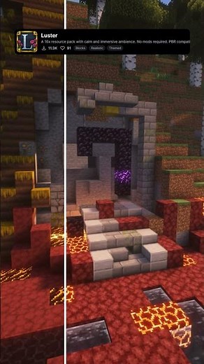 Best Minecraft 16x Immersive Ambience Resource Pack: Luster #minecraft #shorts