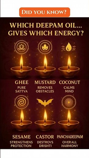 Energies of Different Deepam Oils 🔥✨ #hindumythology #bhakti #sanatandharma