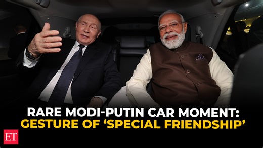 Modi-Putin share car ride to 7 LKM, signal rare diplomatic warmth, private dinner to follow 🚘🤝🇮🇳🇷🇺 https://tinyl.co/43us #Modi #Putin #IndiaRussia #Diplomacy #GlobalPolitics | The Economic Times