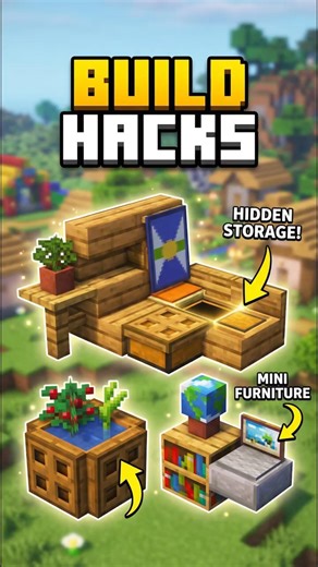 3 Build Hacks That You Didn't Know In Minecraft [ In Hindi ] #shorts #gamingshorts #minecraftbuild