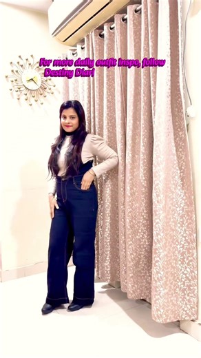 Day 9 winter outfit Cozy beige top + chic pinafore trousers for WinterFashion #OOTD#shorts #winter