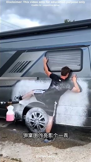 HE WAS PUT A SOAP ON CAR WASH BUT END #shorts