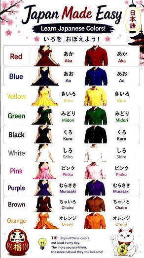 Learn Japanese Colors 🇯🇵🎨 | 10 Essential Color Words for Beginners #learnjapanese #lifeinjapan