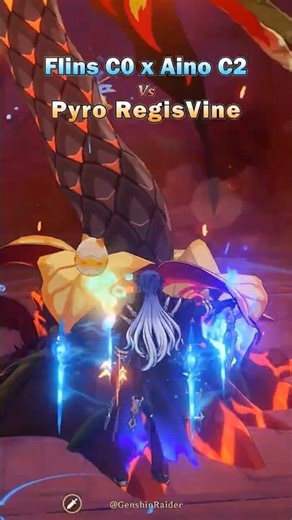 Pyro Regisvine🔥Vs C0 Flins x C2 Aino Team Battle⚡🌊#genshinimpact #genshinshorts #hoyocreators