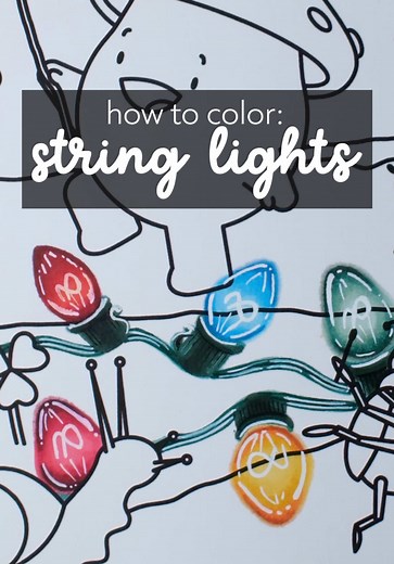 How to color classic Christmas string lights🎄