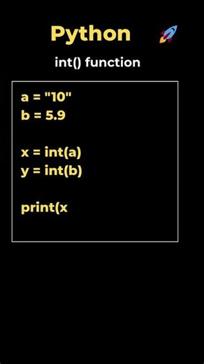 11. int() function in Python #coding #datascience