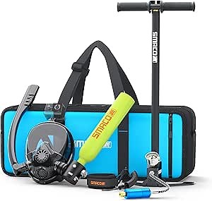 Mini Scuba Tank with 1L Capacity Lung Tank–DOT Certified Dive Portable Lungs for Snorkeling and Underwater Breathing