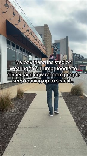 Pete’s Pranks on Instagram: "Should I be embarrassed or should I marry him and get a matching one? Comment “TRUMP” if you would wear this hoodie 🇺🇸 #usa #trump #maga #boyfriend #qr"