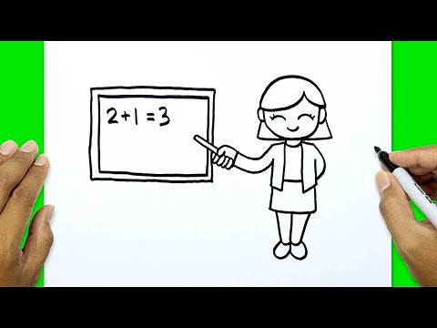 How To Draw A Teacher Teaching Students Easy | Teacher Drawing Simple | Dibujos De Maestras