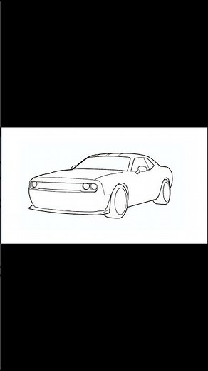 How to draw a DODGE CHALLENGER SRT HELLCAT 2024 / drawing dodge challenger step by step