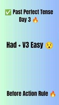 Past Tense Series Day 3 | Past Perfect Tense Easy Explanation