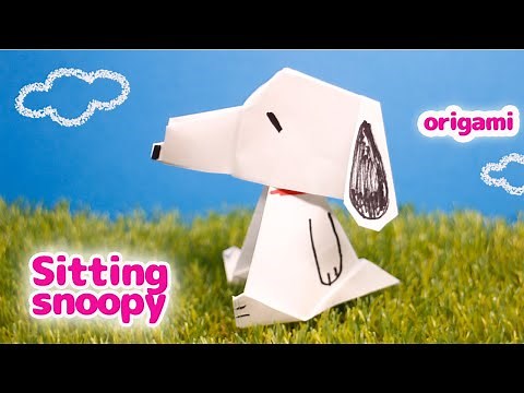 【origami】Sitting snoopy（スヌーピー・折り紙）