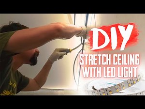 translucent stretch ceiling with LED light around the perimeter as the main lighting #stretchceiling