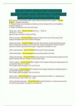 CSTR TEST UPDATED VERSION QUESTIONS AND VERIFIED CORRECT ANSWERS GUARANTEED A